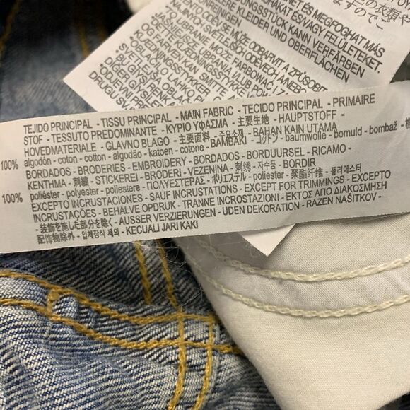 Zara NWT High Rise Floral Embroidered Sequined Distressed Boyfriend Jeans Size 2 - Picture 11 of 16